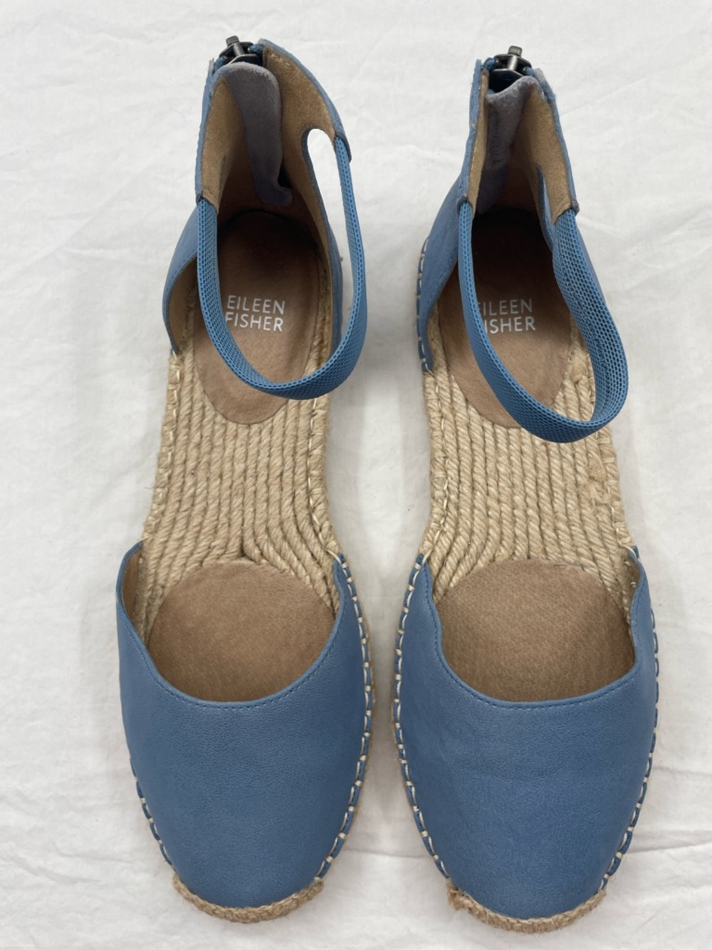 NEW! Eileen Fisher Lala Tumbled Leather Espadrille Flats. 9.5. - Picture 3 of 8
